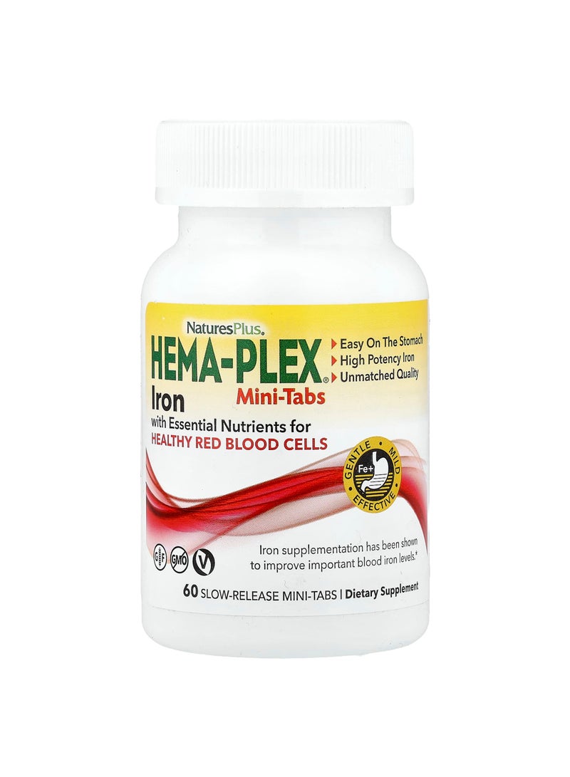 Hema-Plex, Iron with Essential Nutrients for Healthy Red Blood Cells, 60 Slow Release Mini Tabs