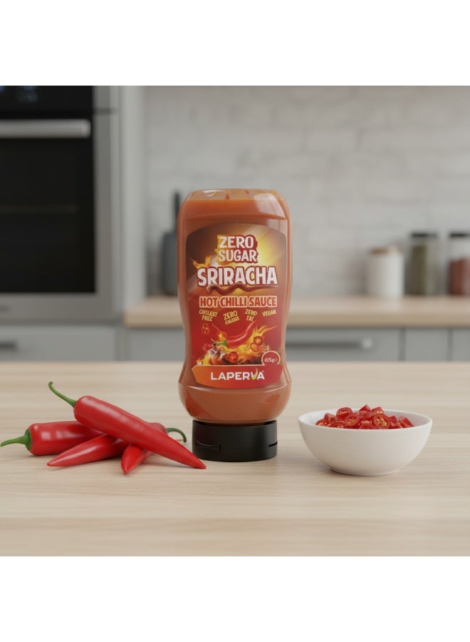 Laperva Hot Chilli & Sriracha Sauce, 425 ml, Zero Sugar, Zero Calories, Vegan, Diet & Fitness Friendly - Image 2