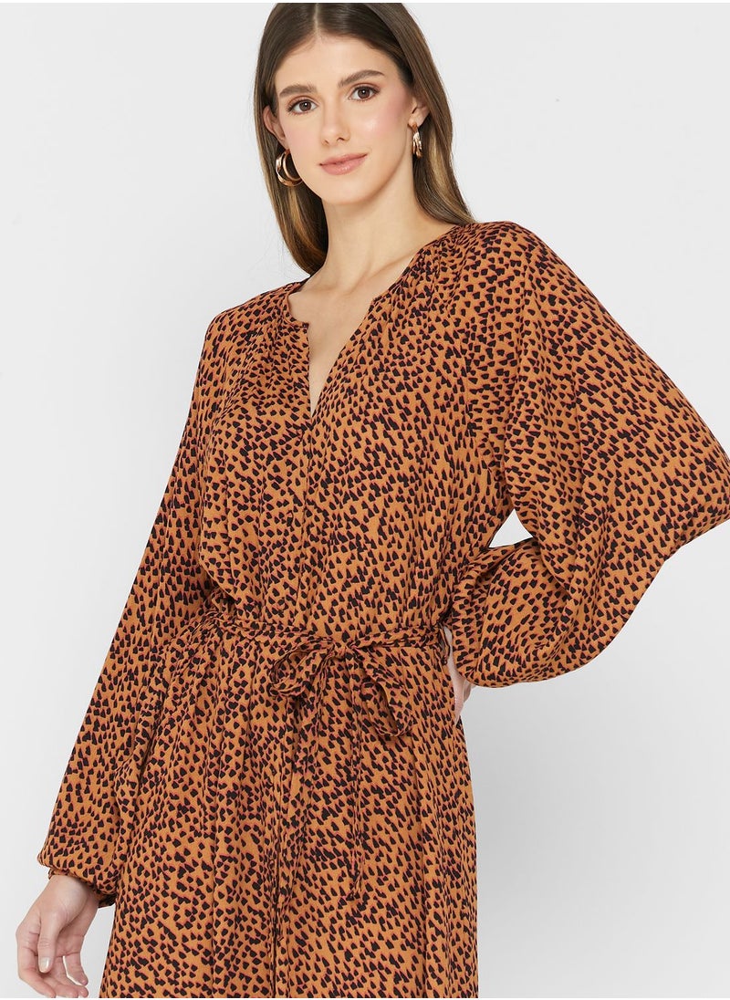 VERO MODA - Printed Tie Waist Dress - Image 1