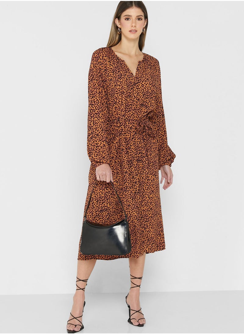 VERO MODA - Printed Tie Waist Dress - Image 1