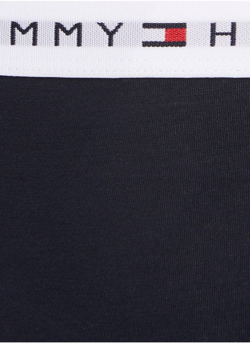 TOMMY HILFIGER Women's Icon Logo Waistband Thong Underwear Bottoms, Navy  - Image 4