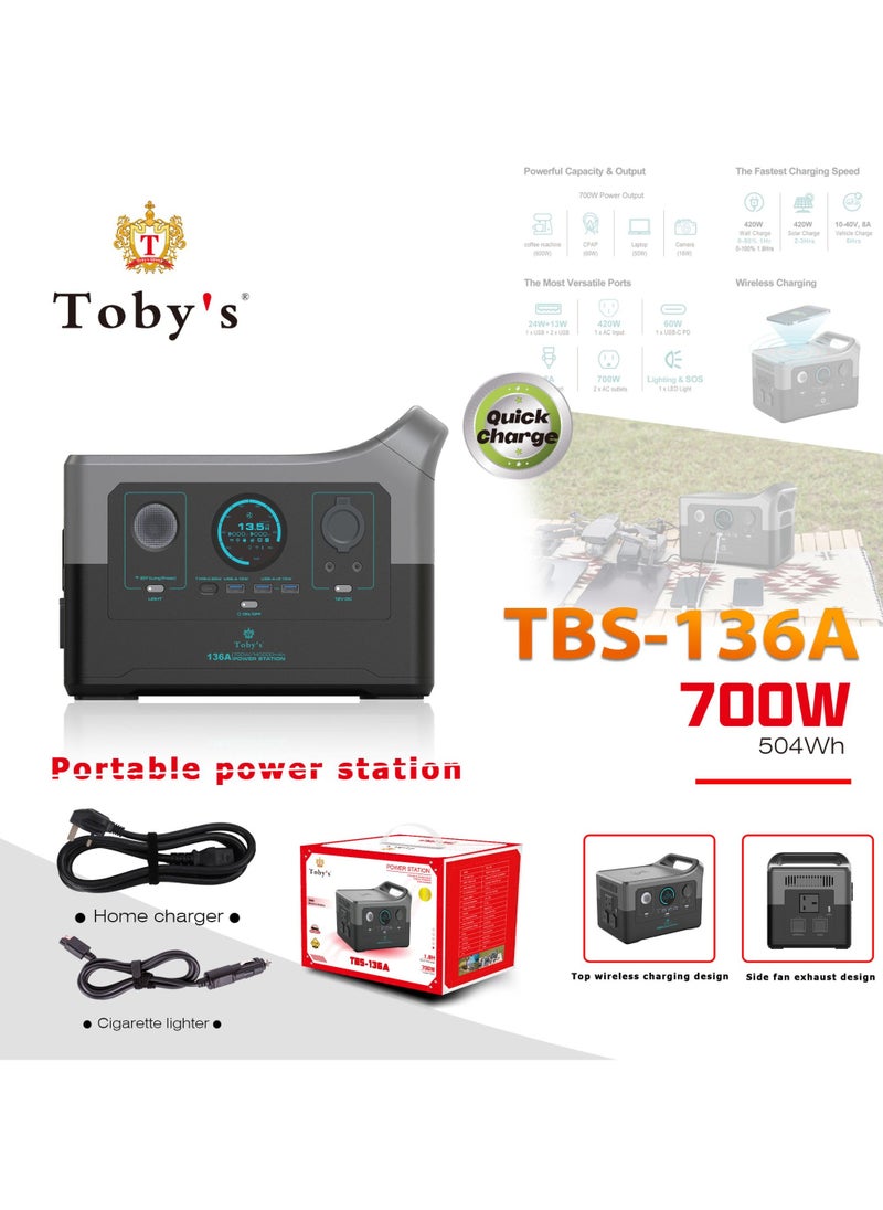 Toby's - Toby's TBS-136A Portable power station Multiple inputs and outputs for outdoor and home use - Image 1