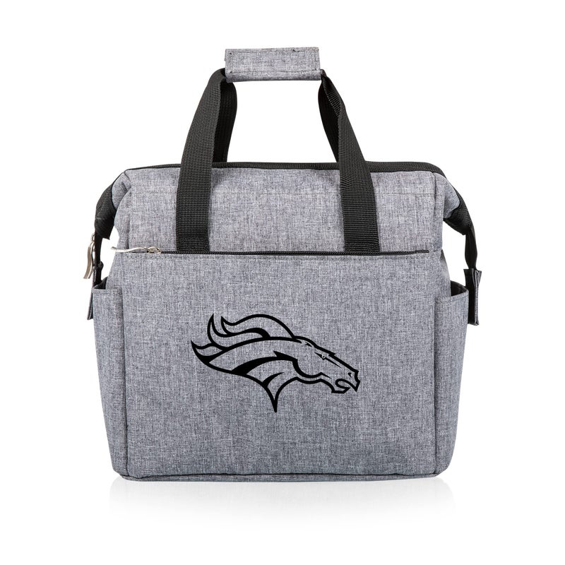 Picnic TIME NFL Denver Broncos On The Go Lunch Bag Soft Cooler Lunch Box Insulated Lunch Bag Heathered Gray - Image 2