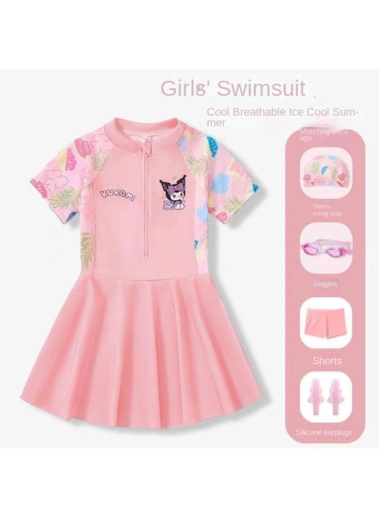 Y&D Kuromi Swimsuits for Girls Swimwear Cartoon Beach Bathing Suit with Swimming - Image 1