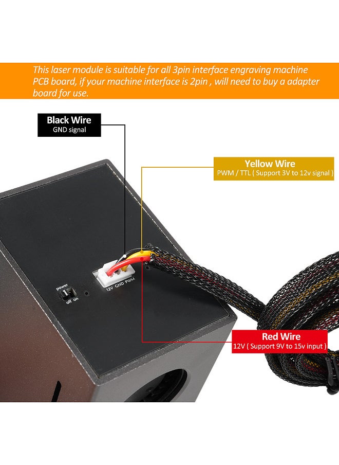 Generic 80W Alloy Laser Module Laser Engraving Module Laser Head Module Built-in Air Pump with Air Auxiliary Function  - Image 2