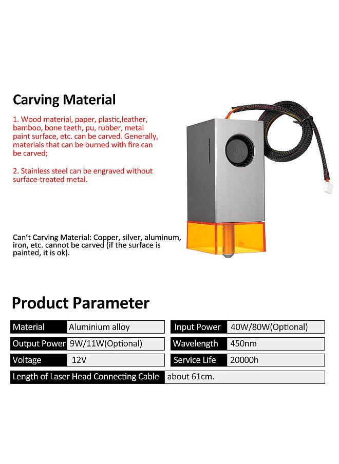 Generic 80W Alloy Laser Module Laser Engraving Module Laser Head Module Built-in Air Pump with Air Auxiliary Function  - Image 5