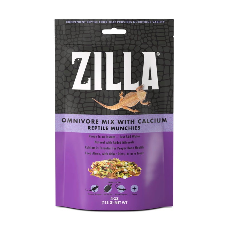 Zilla Reptile Munchies, Omnivore Mix with Calcium 4 oz. - Image 1