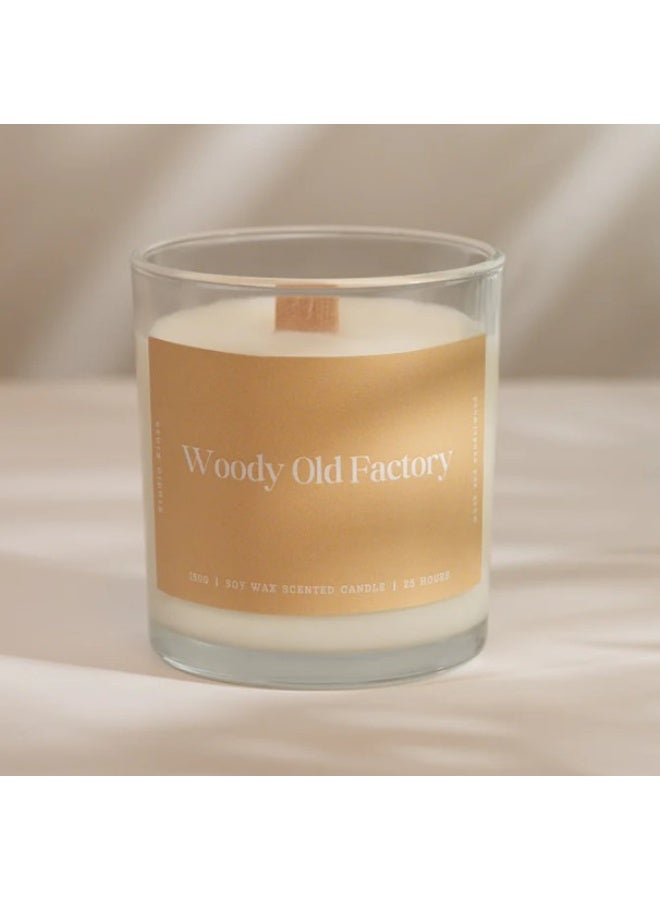 Studio Kinza Woody Old Factory Leather & Sandalwood Soy Candle 150g