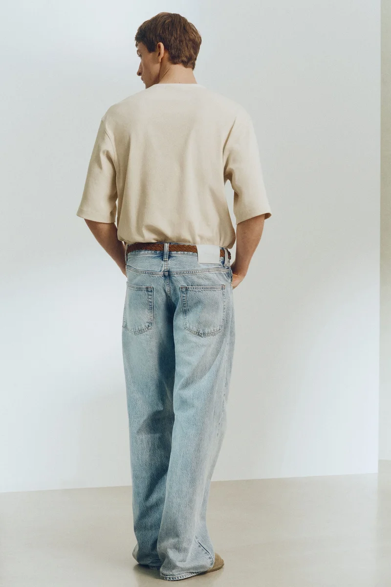 H&M  Loose Fit Linen-blend Henley top for Men | Best Price UAE