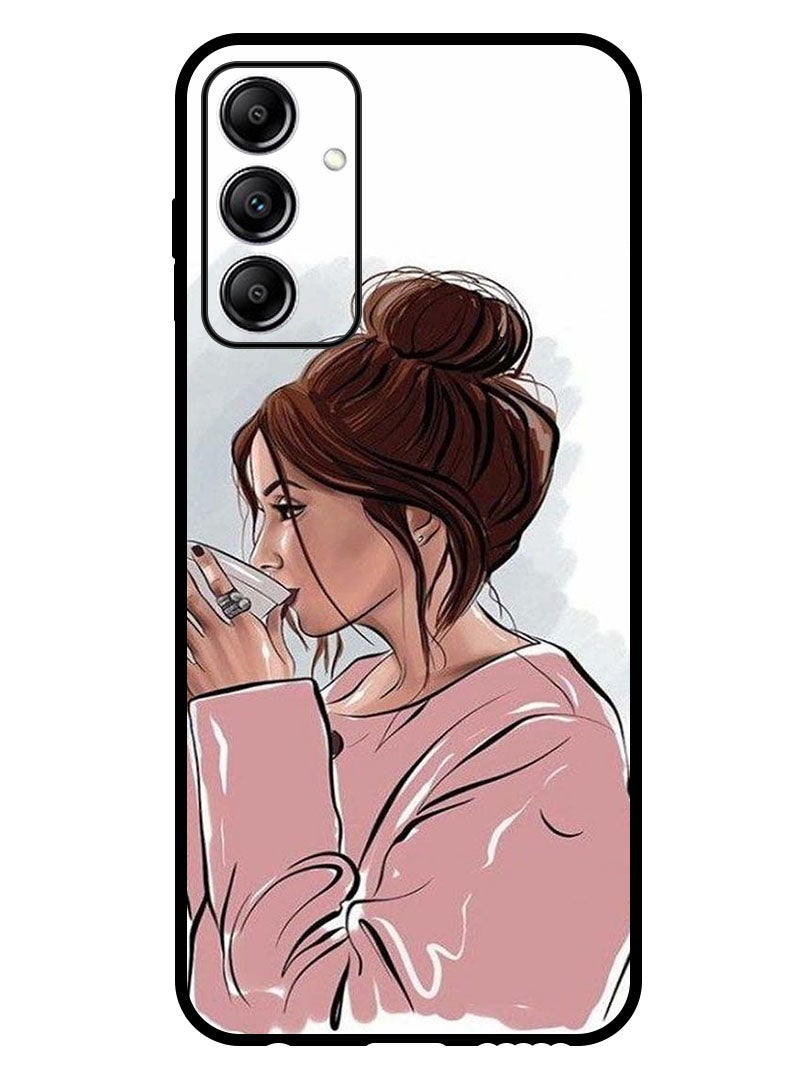Theodor Protective Case Anti Scratch Shock Proof Bumper Cover For Samsung Galaxy A15 5G Girl Drinking Coffee 1 - Image 1