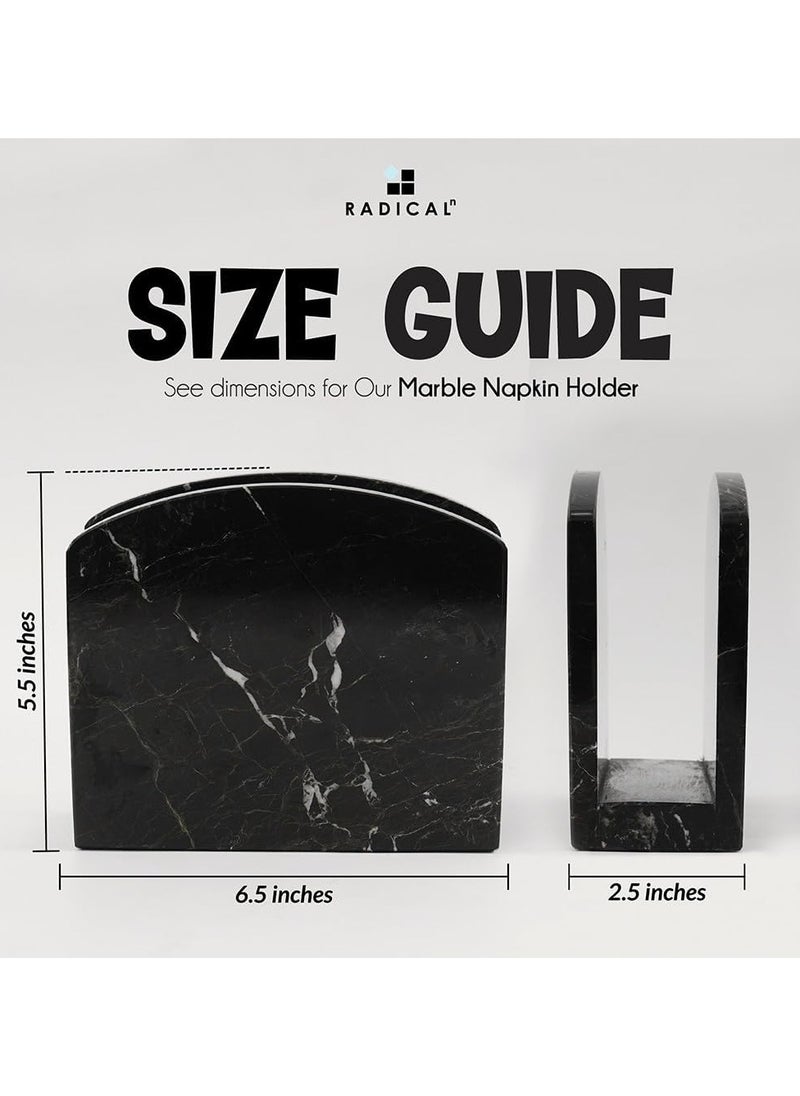 RADICALn - RADICALn Handmade Black Marble Napkin Holder Perfect for Wall Decoration Table Top Decor Coffee Table Elegant Paper Towel Holder for Kitchen - Image 1