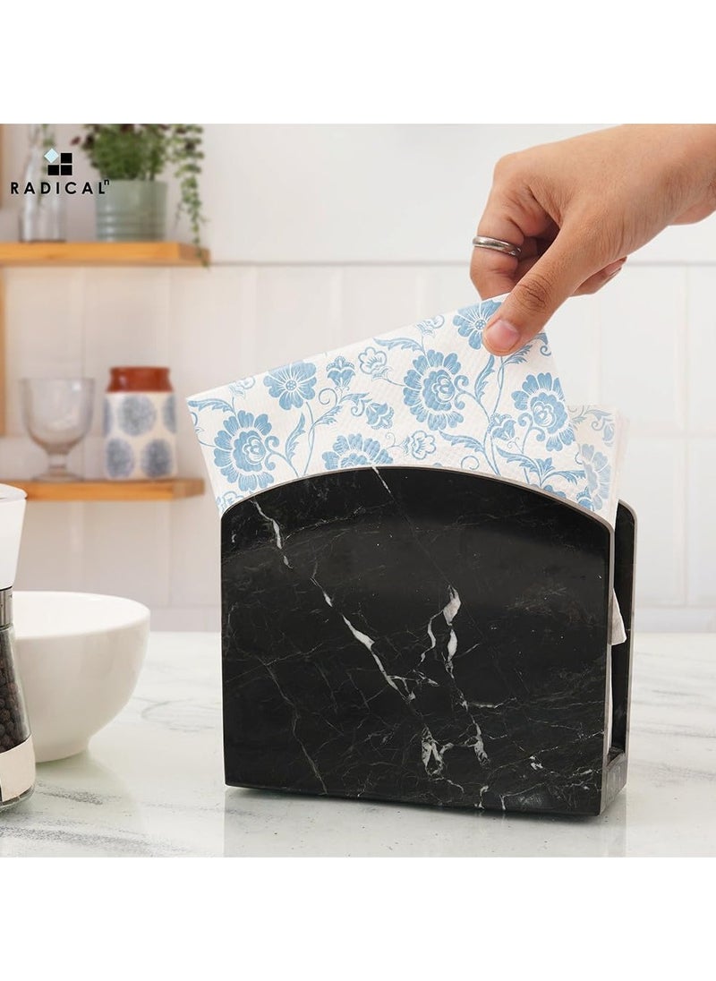 RADICALn - RADICALn Handmade Black Marble Napkin Holder Perfect for Wall Decoration Table Top Decor Coffee Table Elegant Paper Towel Holder for Kitchen - Image 1