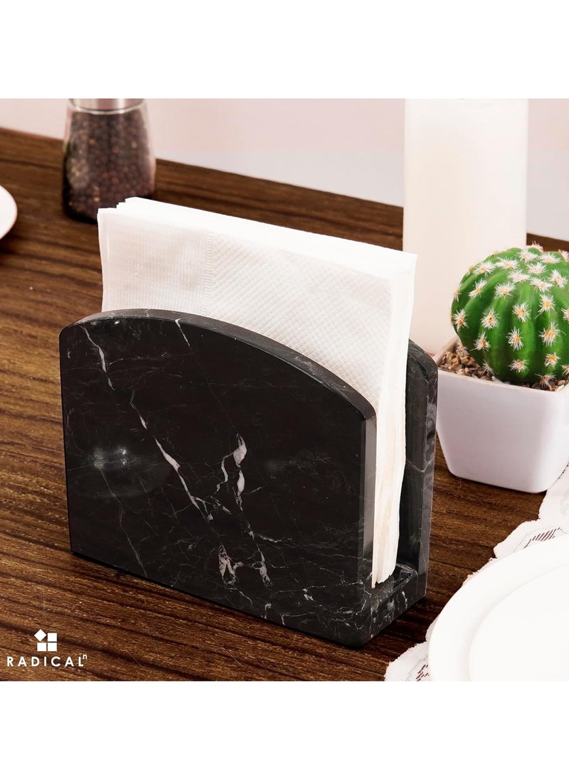 RADICALn - RADICALn Handmade Black Marble Napkin Holder Perfect for Wall Decoration Table Top Decor Coffee Table Elegant Paper Towel Holder for Kitchen - Image 1