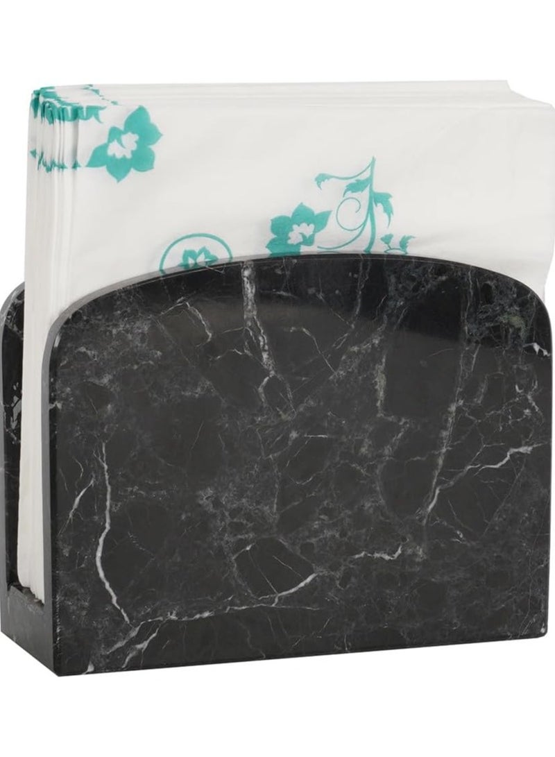 RADICALn Radicaln Marble Napkin Holder 5.5" Inch Black Handmade Dining Table Napkins Holder - Simple Modern Home & Kitchen Paper Towel Holder Countertop - Used as Utensil Holder, Home Décor & Bar Napkins  - Image 1
