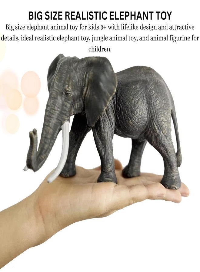 Mallexo Big Size Realistic 1PCs Elephant Animal Toy for Kids 3+ | Attractive Jungle Animals Elephant Action Figurine Toys for Boys and Girls Birthday Gift for Children Educational & Decoration Items - Image 2