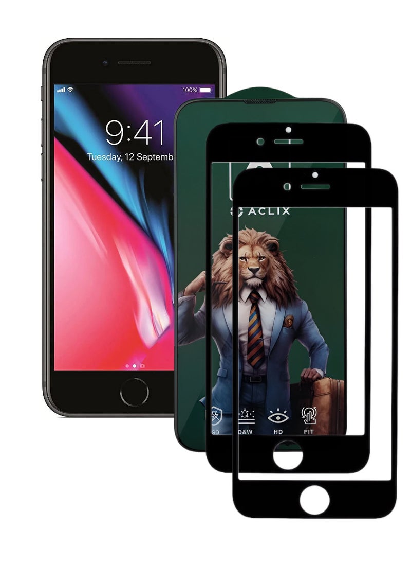 ACLIX 2 Pieces Antistatic ESD Dustproof Premium Quality High Definition Anti-Spy Privacy Tempered Glass Screen Protector Designed For  iPhone 8 Plus - Image 1
