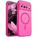 CANSHN Magnetic for Google Pixel 10 Pro Case63 Inch Upgraded Full Camera Protection Compatible with Magsafe Translucent Matte Shockproof Protective Phone Cover Hot Pink - Image 2