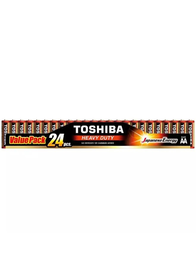Toshiba Heavy Duty AA 1.5V Battery, Pack of 24 pcs