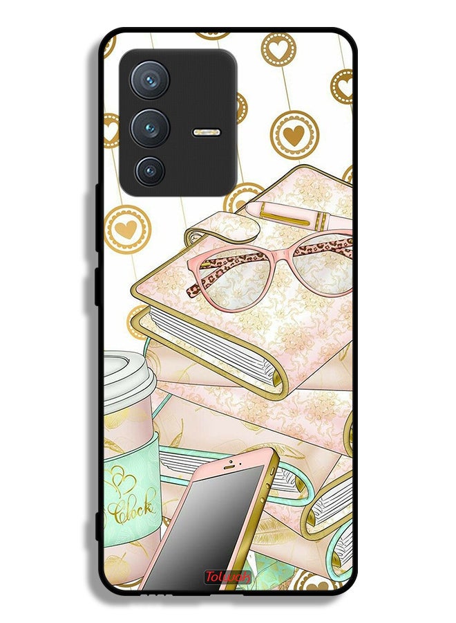 Tolwak Vivo V23 Pro 5G Protective Case Cover Glasses On Books  - Image 1