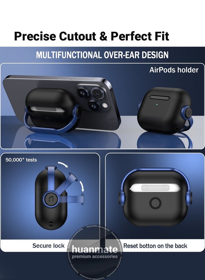 huanmate Apple AirPods 4 Premium Protection Case Cover - Black/Blue - Lightweight, Stylish Design, Accurate Cut-outs - Easy to Install & Remove - Durable Shield for Your Apple AirPods 4  - Image 2