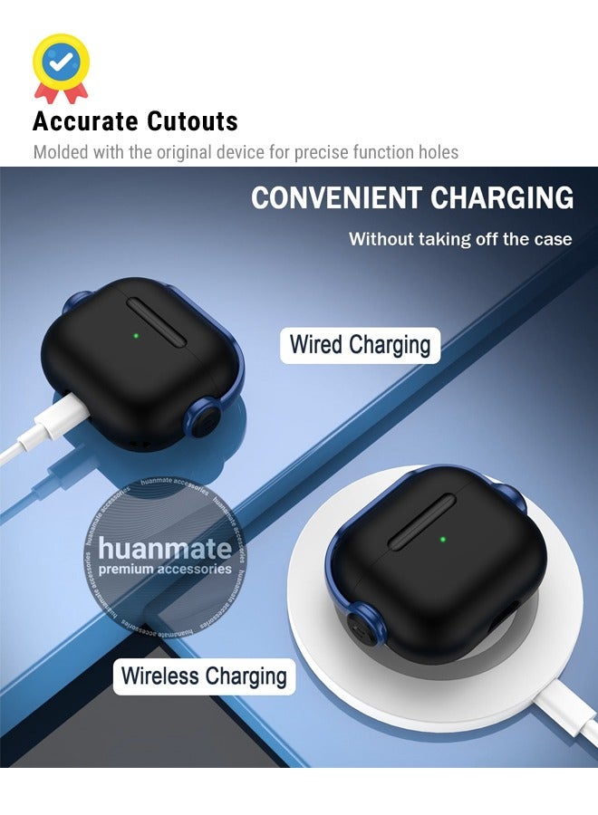 huanmate Apple AirPods 4 Premium Protection Case Cover - Black/Blue - Lightweight, Stylish Design, Accurate Cut-outs - Easy to Install & Remove - Durable Shield for Your Apple AirPods 4  - Image 5