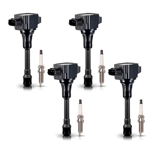 ENA حزمة ملف الإشعال ENA UF549 و شمعات الإشعال مزدوجة الإريديوم 9029 متوافقة مع نيسان ألتيما فيرسا سنترا روج سلكت كيوب باثفايندر 2007 2008 2009 2010 2011 2012 2013 2.5 1.8 1.6 2.0 L4 مجموعة من 4 - Image 1