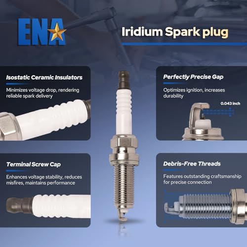 ENA حزمة ملف الإشعال ENA UF549 و شمعات الإشعال مزدوجة الإريديوم 9029 متوافقة مع نيسان ألتيما فيرسا سنترا روج سلكت كيوب باثفايندر 2007 2008 2009 2010 2011 2012 2013 2.5 1.8 1.6 2.0 L4 مجموعة من 4 - Image 5