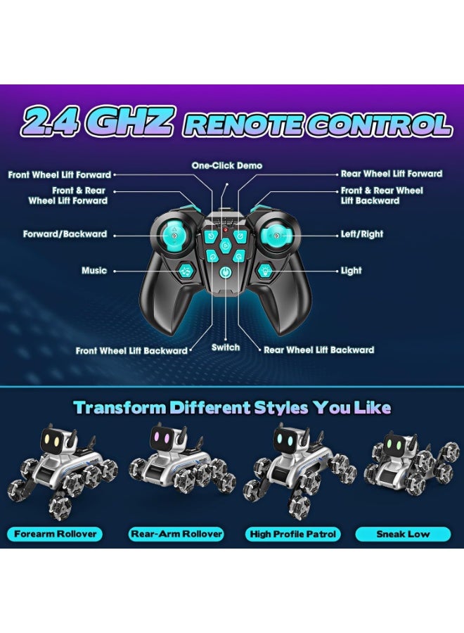 Smart Dog Robot for Kids - Interactive remote-controlled toy with music and lights, multi-directional movements and advanced 360° wheels - Image 3