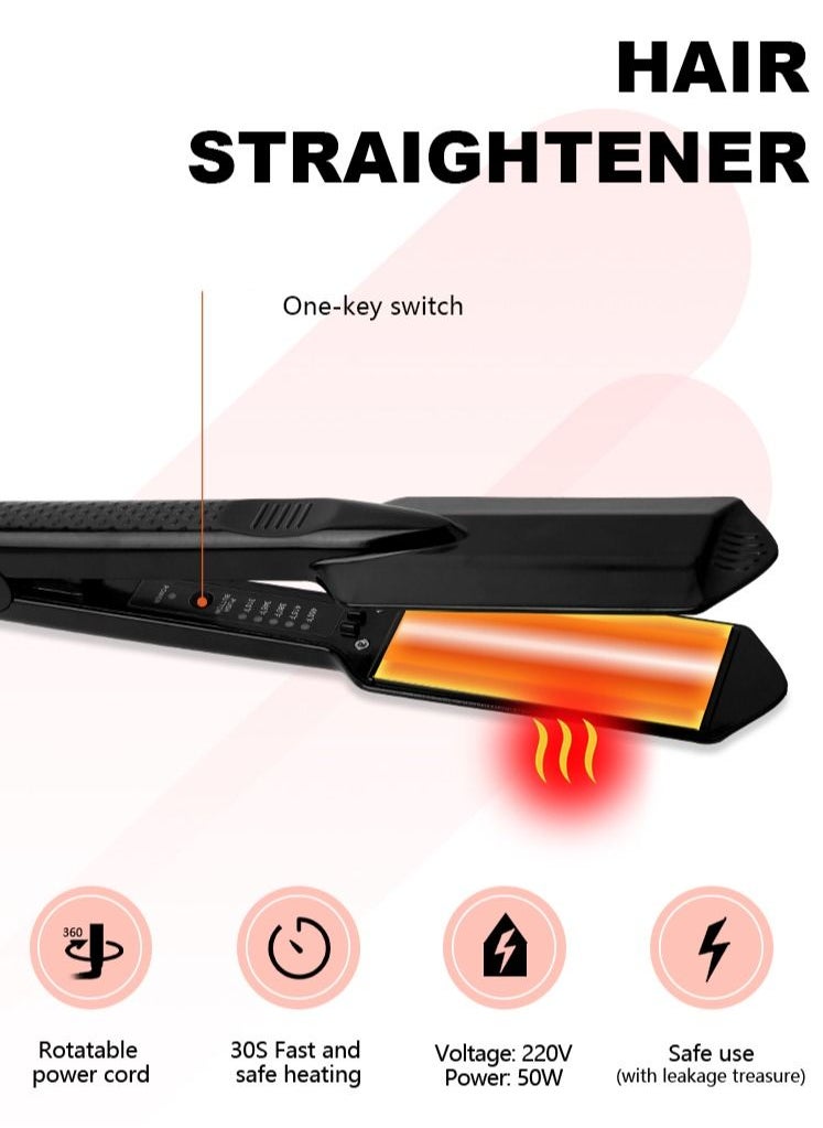 Uliova Uliova 450℉ Portable Hair Straightening Ceramic Flat Iron Black with Rotatable Power Cord  - Image 3
