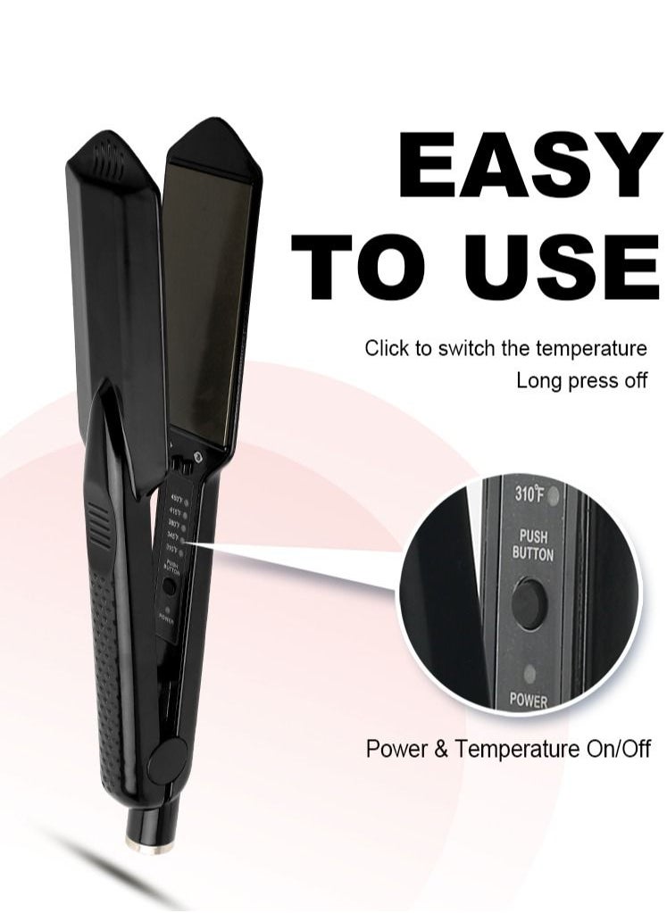 Uliova Uliova 450℉ Portable Hair Straightening Ceramic Flat Iron Black with Rotatable Power Cord  - Image 5