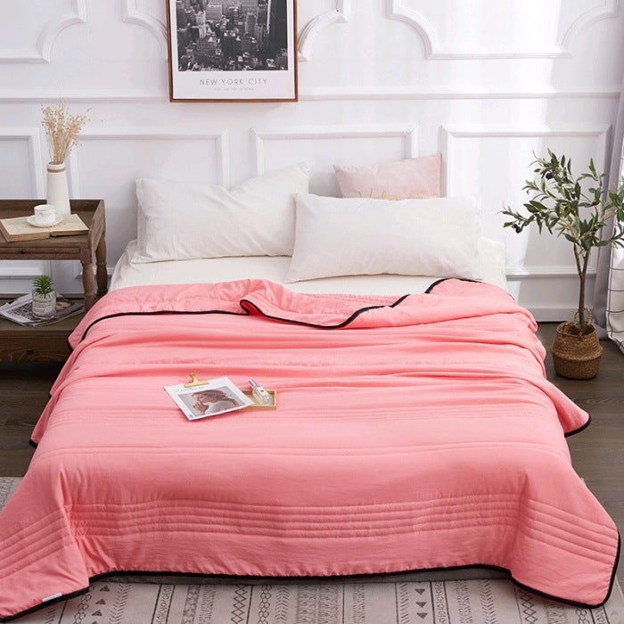 Solid Color Washed Cotton Summer Quilt Watermelon red 