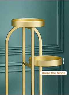 LEDIN Plant Stand 360° Rotating Plant Stand, 120 cm Height, 5-Tier Balcony Flower Stand, Round Metal Plant Stand with 4 Wheels (Gold)  - Image 4