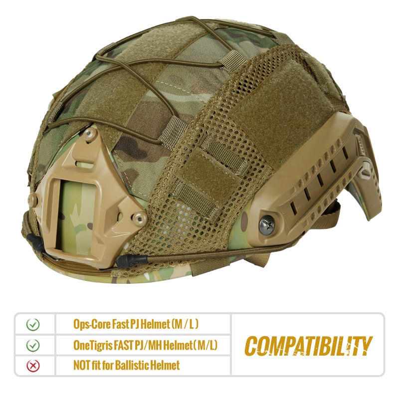 OneTigris Helmet Cover, Tactical Fast Helmet Cloth for Ops-Core Fast PJ Helmet in Size M/L, OneTigris PJ Airsoft Helmet in Size M/L(Without Helmet) - Image 2