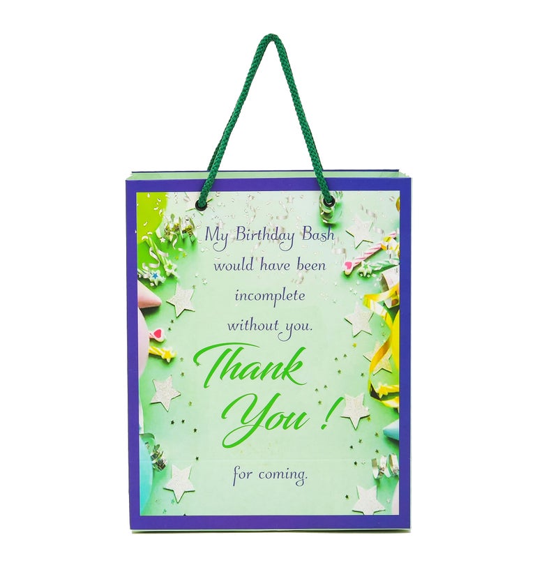 PPJ ® -THANK YOU BIRTHDAY BASH (10 Pcs.) PAPER CARRY BAG, 10 Inch X 8 Inch X 4 Inch RETURN GIFT/HAPPY BIRTHDAY/RETURN GIFTS/GIFTS/GIFT BAGS/GIFT COVERS(Pack of 10) - Image 2