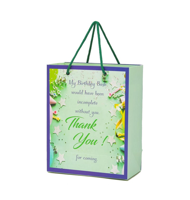 PPJ ® -THANK YOU BIRTHDAY BASH (10 Pcs.) PAPER CARRY BAG, 10 Inch X 8 Inch X 4 Inch RETURN GIFT/HAPPY BIRTHDAY/RETURN GIFTS/GIFTS/GIFT BAGS/GIFT COVERS(Pack of 10) - Image 1