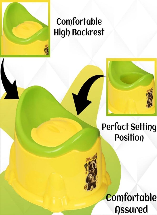 Zerya Apple Potty Toilet Trainer Seat with Removable Bowl And Closing Lid and High Back Support for 6-18 Month Toddler Boys Girls (Yellow & Green) - Image 2