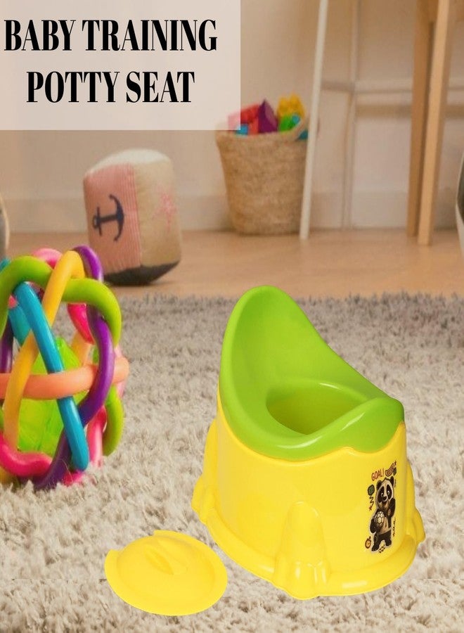 Zerya Apple Potty Toilet Trainer Seat with Removable Bowl And Closing Lid and High Back Support for 6-18 Month Toddler Boys Girls (Yellow & Green) - Image 5