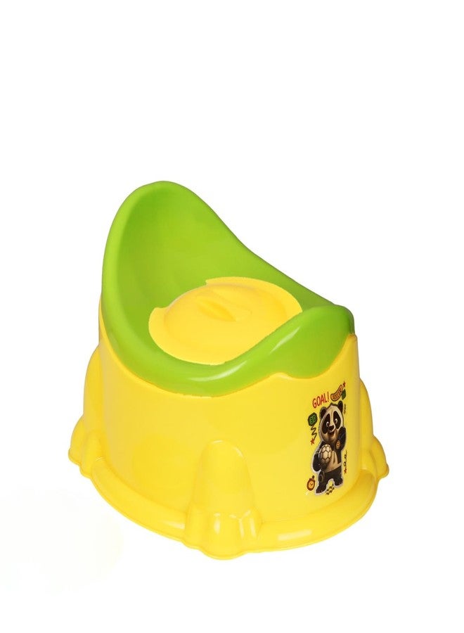 Zerya Apple Potty Toilet Trainer Seat with Removable Bowl And Closing Lid and High Back Support for 6-18 Month Toddler Boys Girls (Yellow & Green) - Image 1