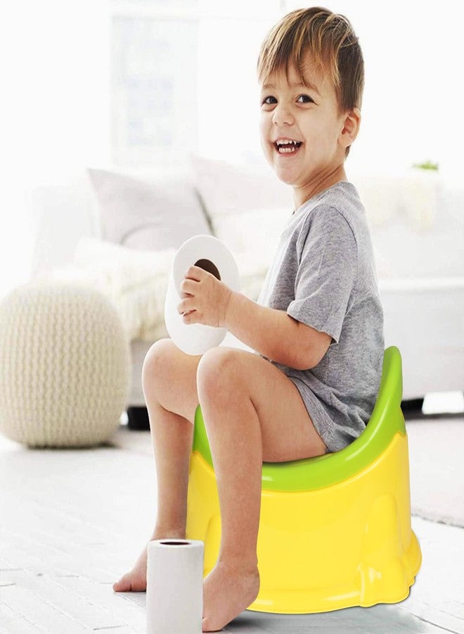 Zerya Apple Potty Toilet Trainer Seat with Removable Bowl And Closing Lid and High Back Support for 6-18 Month Toddler Boys Girls (Yellow & Green) - Image 3
