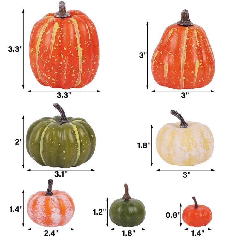 winemana winemana 46 Pcs Assorted Size Artificial Pumpkins Fall Decorations  Mixed-Color Foam Pumpkin Autumn Decor  Decorative Faux Pumpkin for Thanksgiving Table Centerpiece Mantle Bowl Wedding Party  - Image 2
