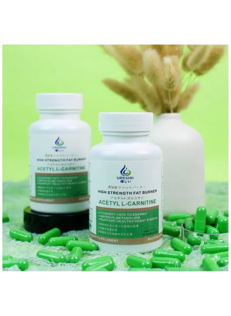 Ureshii Acetyl L-Carnitine Capsules, High Strength Fat Burner - Image 5