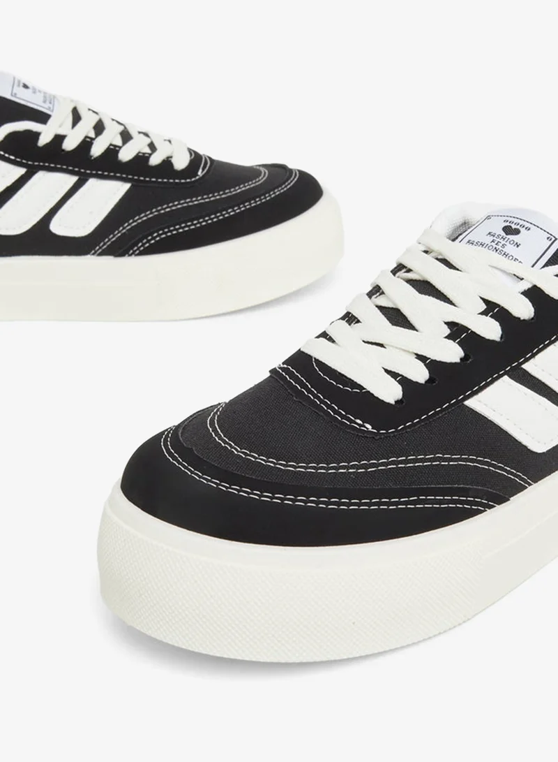 Styli Active  Panelled Lace Up Sneakers with Stitching Detail for Women | Best Price UAE