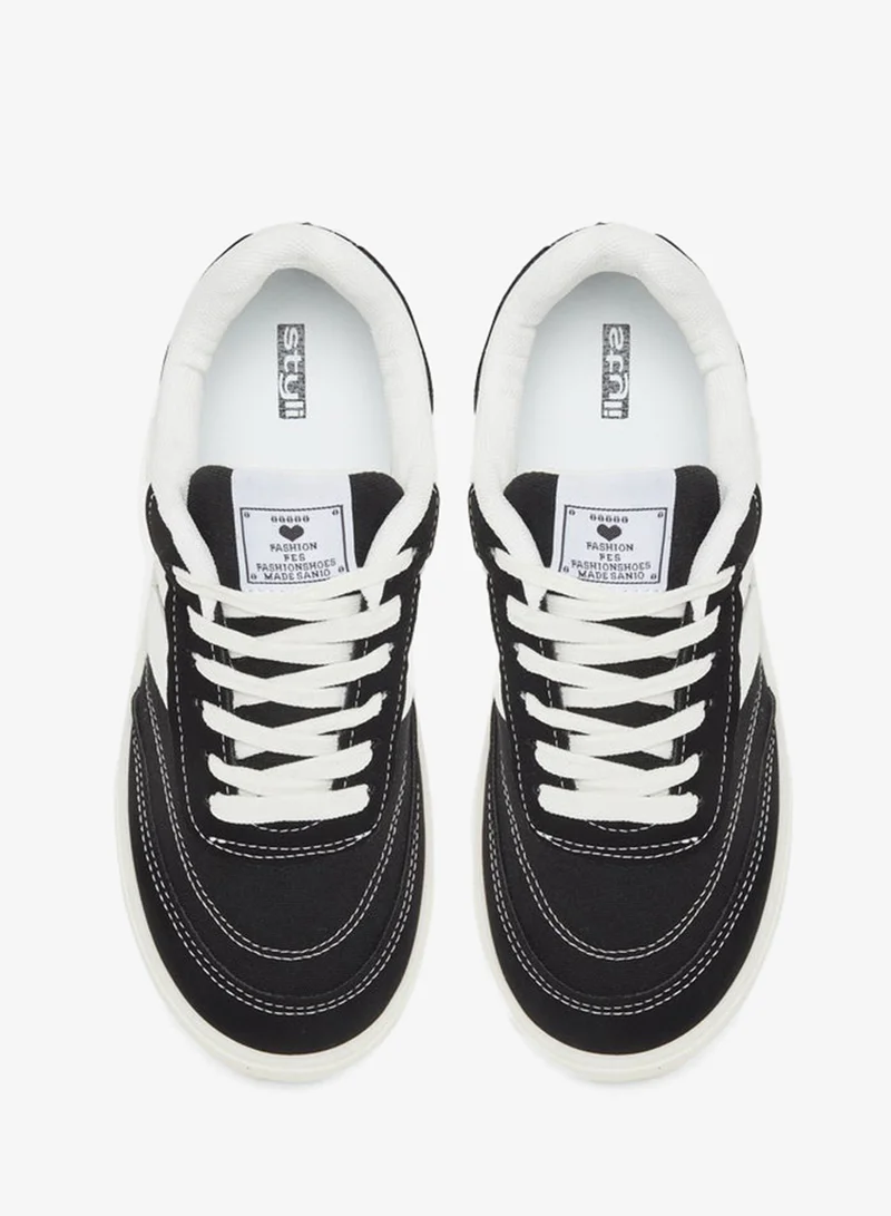 Styli Active  Panelled Lace Up Sneakers with Stitching Detail for Women | Best Price UAE