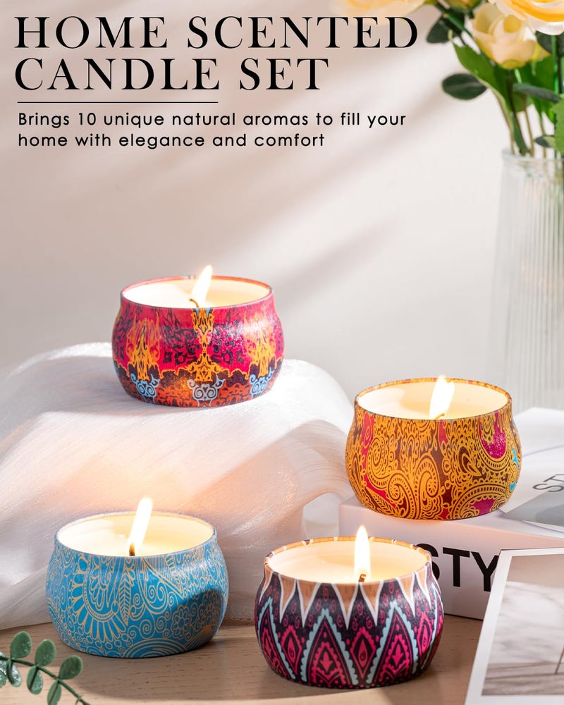 YINUO LIGHT Scented Candles Gifts Set, 4 Pack Aromatherapy Candles for Home Scented, Stress Relief Gifts for Women, 120 H Lasting Burn Natural Soy Wax Candle for Birthday Valentine Mother's Christmas Day - Image 3