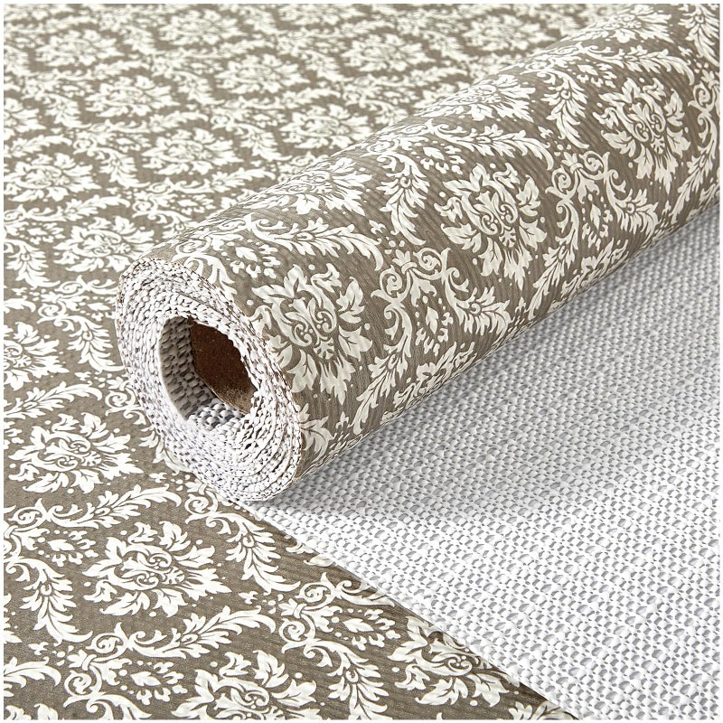 ALIUNI Drawer and Shelf Liner, Non-Slip Kitchen Cabinet Liners Non-Adhesive Thick Strong Grip Waterproof Washable Mats Protect Dresser Shelves Cupboard Bathroom Cabinets, Boho: Beige, 12 in X 10 FT - Image 1