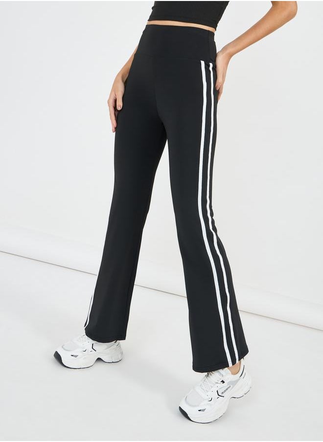 Styli - Side Dual Stripe Active Flared Leggings - Image 1