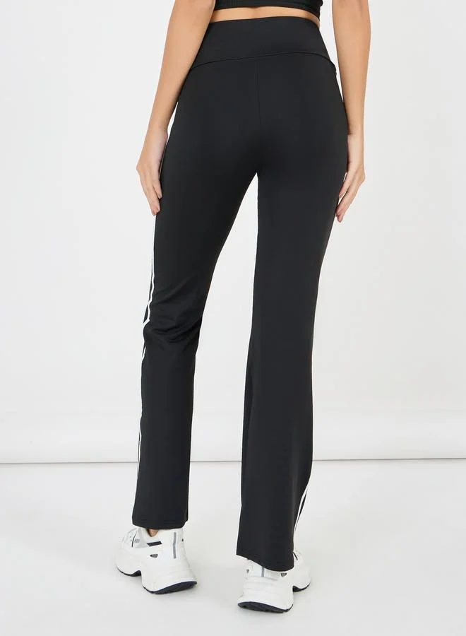 Styli Side Dual Stripe Active Flared Leggings
