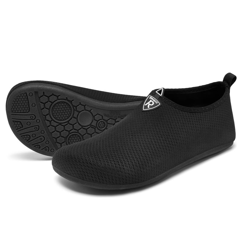 Racqua Men & Women Water Shoes Barefoot Beach Swim Shoes Quick-Dry Aqua Yoga Socks for Pool,Travel, Kayaking, River Black44/45 - Image 2