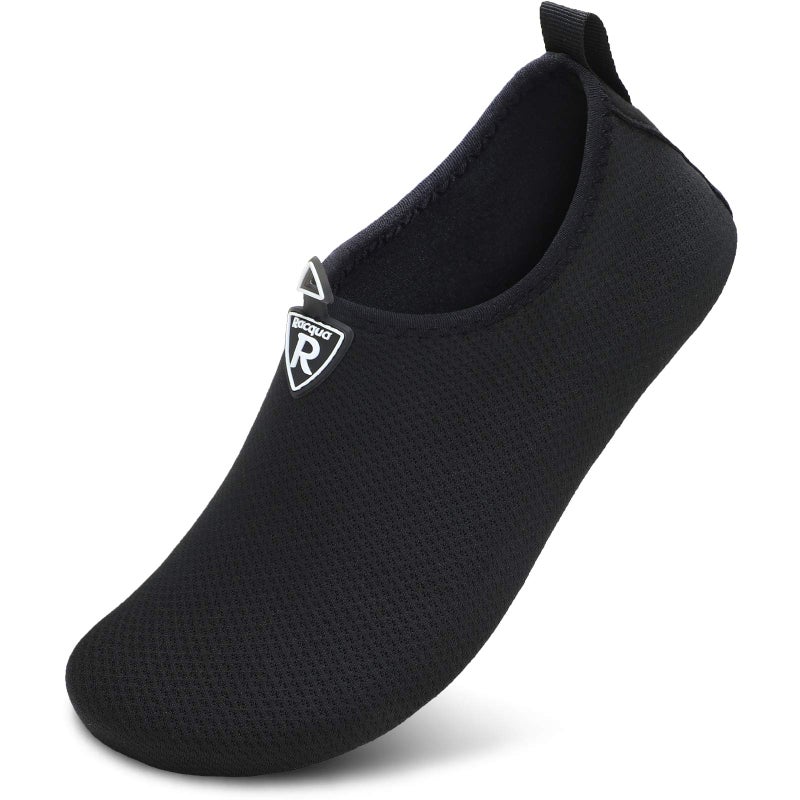 Racqua Men & Women Water Shoes Barefoot Beach Swim Shoes Quick-Dry Aqua Yoga Socks for Pool,Travel, Kayaking, River Black44/45 - Image 1
