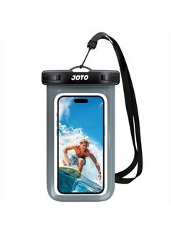 JOTO Universal Waterproof Phone Pouch Cellphone Dry Bag Case Cruise Beach Essentials for iPhone 15 14 13 12 11 Pro Max 8 7, Galaxy S23 S22 S21, Pixel up to 7" -Grey  - Image 1